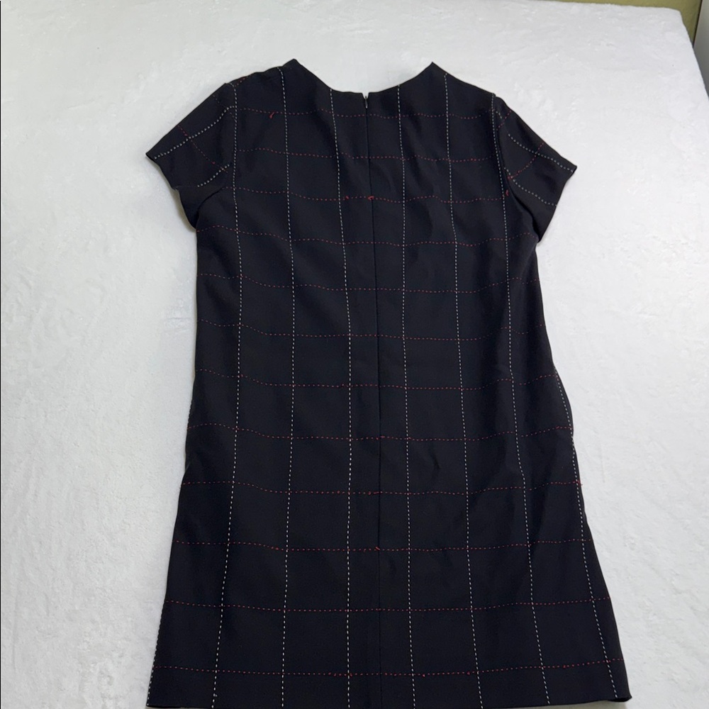 Escada Black Dress with Subtle Red and White Check Pattern - Picture 5 of 6
